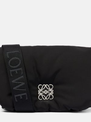 Bolsa de hombro de nailon Loewe negro