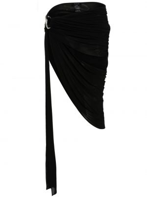 Jupe courte asymétrique drapé Mugler noir