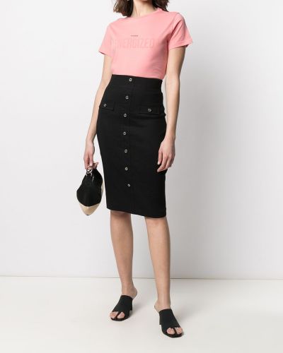 Falda de tubo ajustada con botones Pinko negro