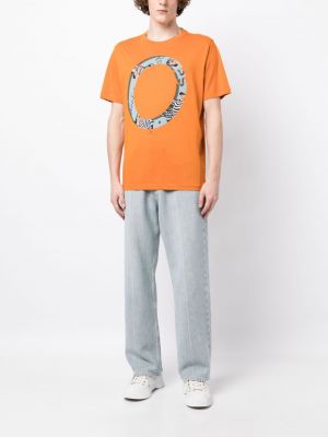 T-shirt aus baumwoll mit print mit zebra-muster Ps Paul Smith orange
