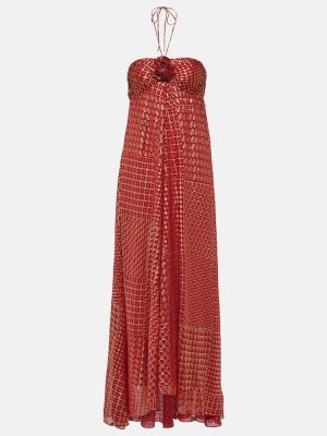 Μάξι φόρεμα με σχέδιο Rixo κόκκινο