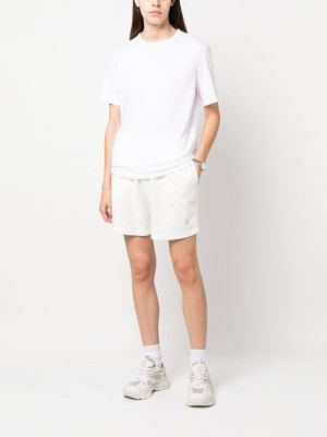 Shorts en jean brodeés Calvin Klein Jeans blanc