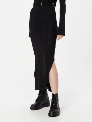Midi φούστα Calvin Klein μαύρο