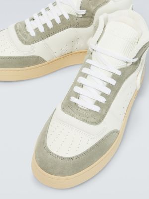 Sneakersy zamszowe skórzane Saint Laurent białe