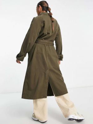 Хлопковое пальто Asos хаки