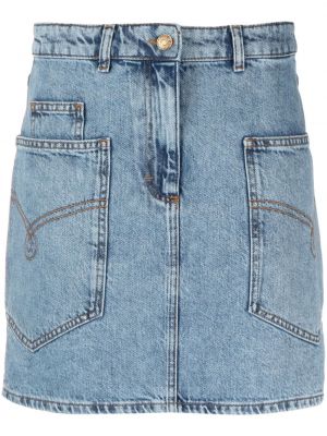Medvilninis džinsinis sijonas Moschino Jeans mėlyna