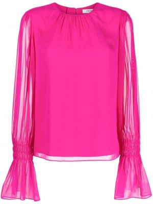 Копринена блуза Frame розово