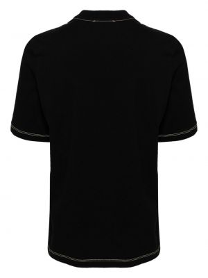 Medvilninis siuvinėtas marškinėliai Remain juoda