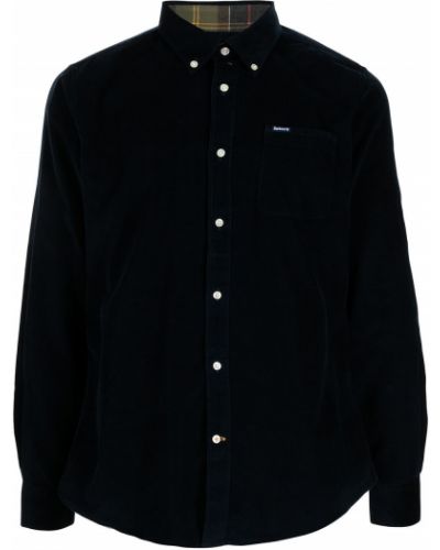 Пухена риза с копчета Barbour синьо