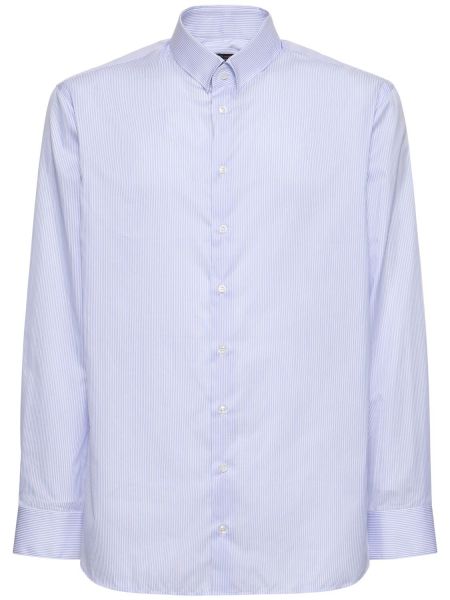 Ριγέ βαμβακερό πουκάμισο Giorgio Armani λευκό
