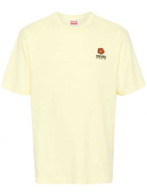 Květinové bavlněné tričko Kenzo žluté