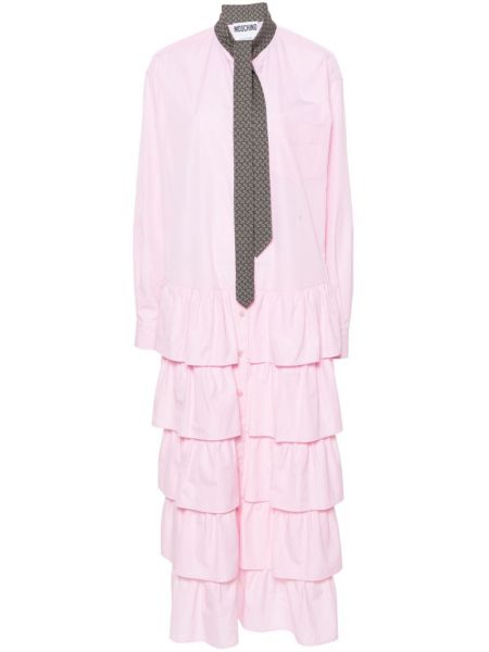 Midi elbise Moschino pembe