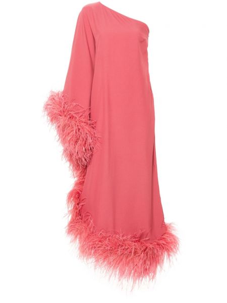 Sukienka koktajlowa w piórka Taller Marmo różowa