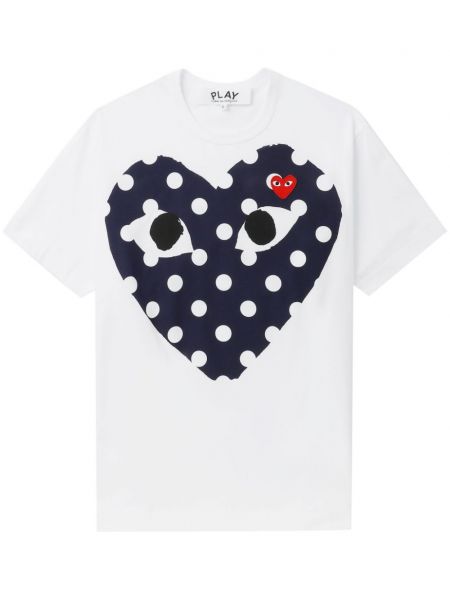 Raštuotas medvilninis marškinėliai su širdelėmis Comme Des Garçons Play