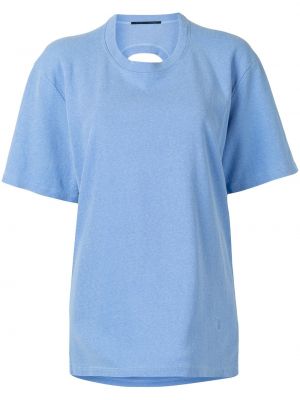 Тениска с кръгло деколте Proenza Schouler синьо