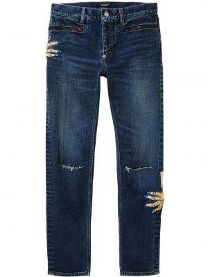 Straight leg jeans ricamati Undercover blu