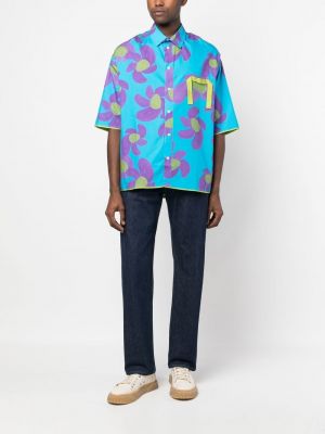 T-krekls ar ziediem ar apdruku Jacquemus zils