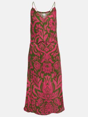 Aksamitna sukienka midi bawełniana z nadrukiem Velvet