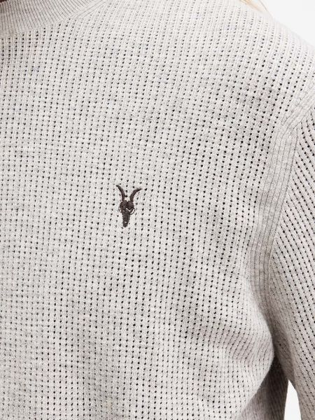 Хлопковый свитер Allsaints серый