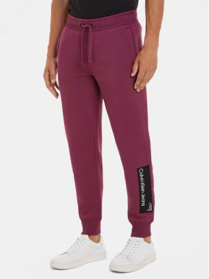 Sportinės kelnes Calvin Klein Jeans violetinė