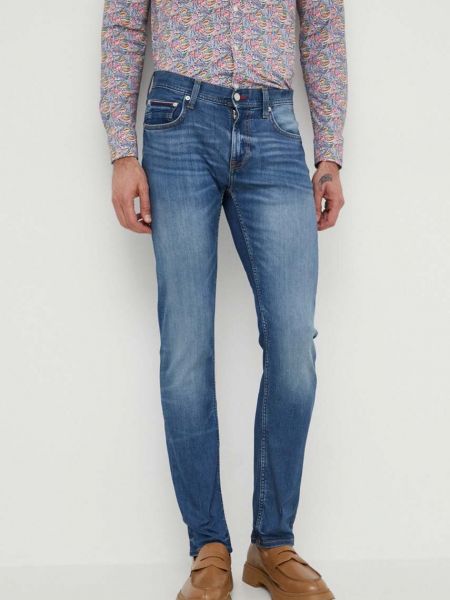 Proste jeansy z kieszeniami Tommy Hilfiger niebieskie