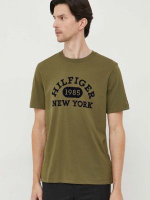 Тениска с дълъг ръкав с апликация Tommy Hilfiger зелено