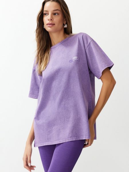 Πλεκτή βαμβακερή μπλούζα με σχέδιο Trendyol