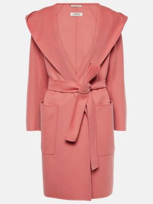 Vlněný krátký kabát 's Max Mara růžový
