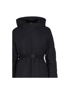Abrigo de invierno con cremallera con capucha Burberry negro