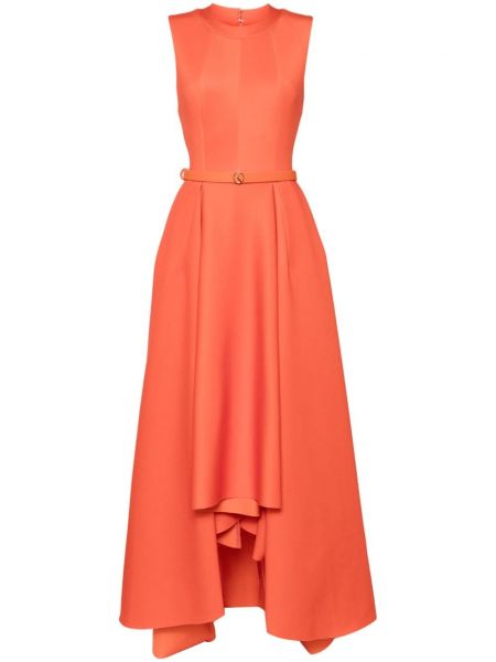 Φόρεμα με ζώνη με ψηλή μέση από νεοπρένιο Saiid Kobeisy πορτοκαλί