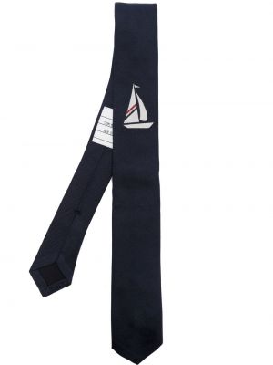 Žakárová kravata Thom Browne modrá