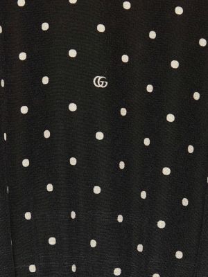 Taškuotas šilkinis suknele Gucci