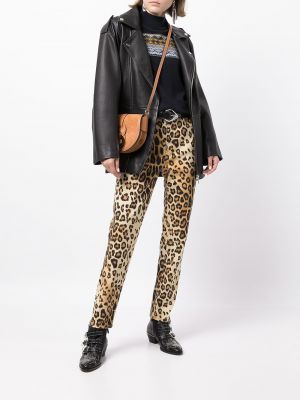 Jeans à imprimé à imprimé léopard Etro marron