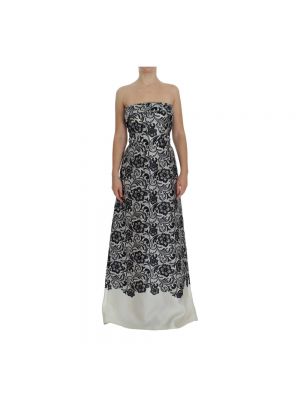 Jedwabna sukienka długa koronkowa Dolce And Gabbana