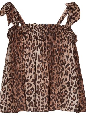 Leopard tryckt topp Rixo brun