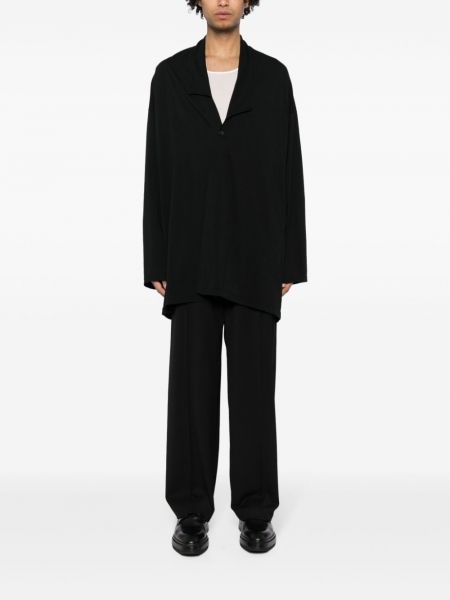 Asimetriškas medvilninis striukė Yohji Yamamoto juoda