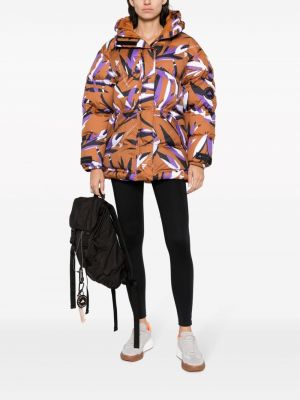Dūnu jaka ar ziediem ar apdruku Adidas By Stella Mccartney brūns