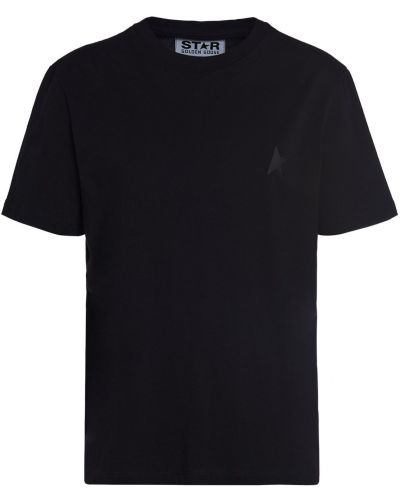 T-shirt di cotone in jersey Golden Goose nero
