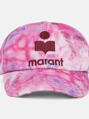 Cappello con visiera di cotone tie-dye Isabel Marant rosa
