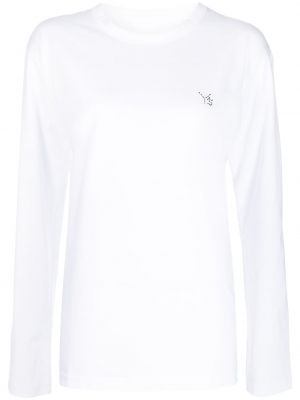 T-shirt con stampa a maniche lunghe Y's bianco