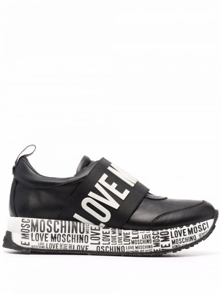 Zapatillas con estampado slip on Love Moschino negro