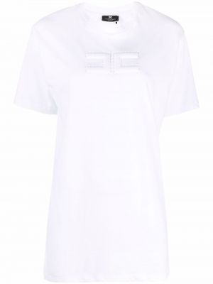 Camiseta con bordado Elisabetta Franchi blanco