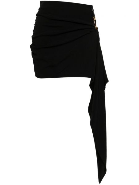 Φούστα mini ντραπέ από κρεπ Elisabetta Franchi μαύρο