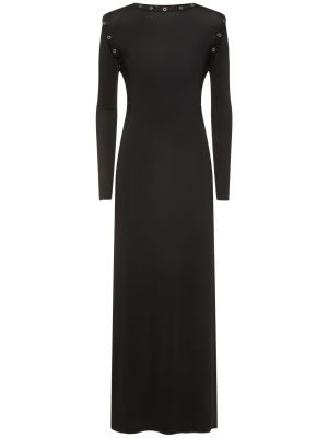 Μακρυμάνικη μάξι φόρεμα από ζέρσεϋ Y Project μαύρο