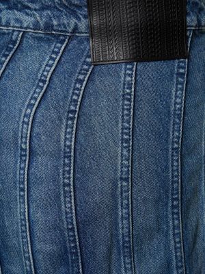 Spódnica jeansowa z falbankami Marc Jacobs niebieska