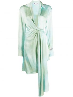 Klasické viskózové dlouhé šaty s potiskem Off-white - bílá