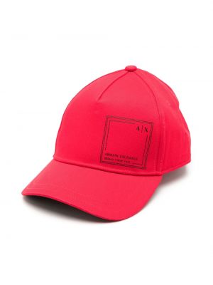 Șapcă cu imagine Armani Exchange roșu