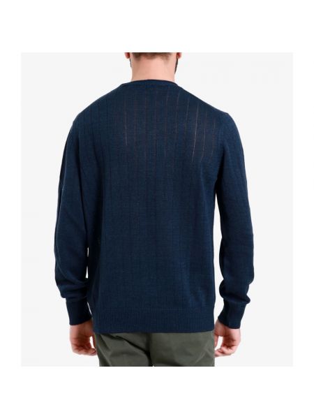 Jersey de lino de algodón de tela jersey Gran Sasso azul