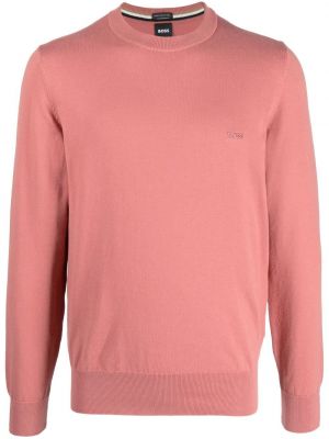 Sweat brodé en coton Boss rose