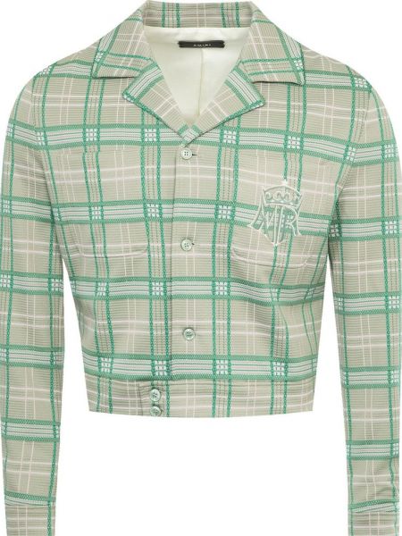 Клетчатая куртка-рубашка из джерси Amiri зеленая